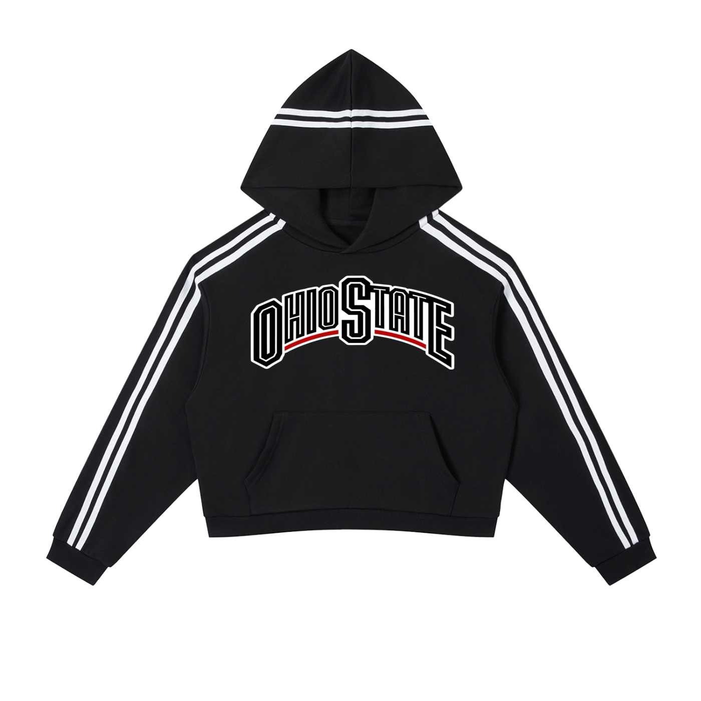 Women's Contrast Side Stripe Cropped Hoodie