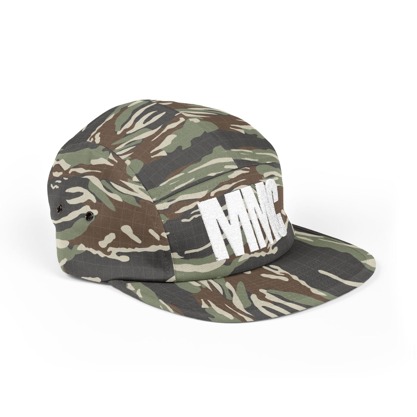 Embroidered 5-Panel Cap — MMC Front Logo & Script Back - Memento Mori Clothing