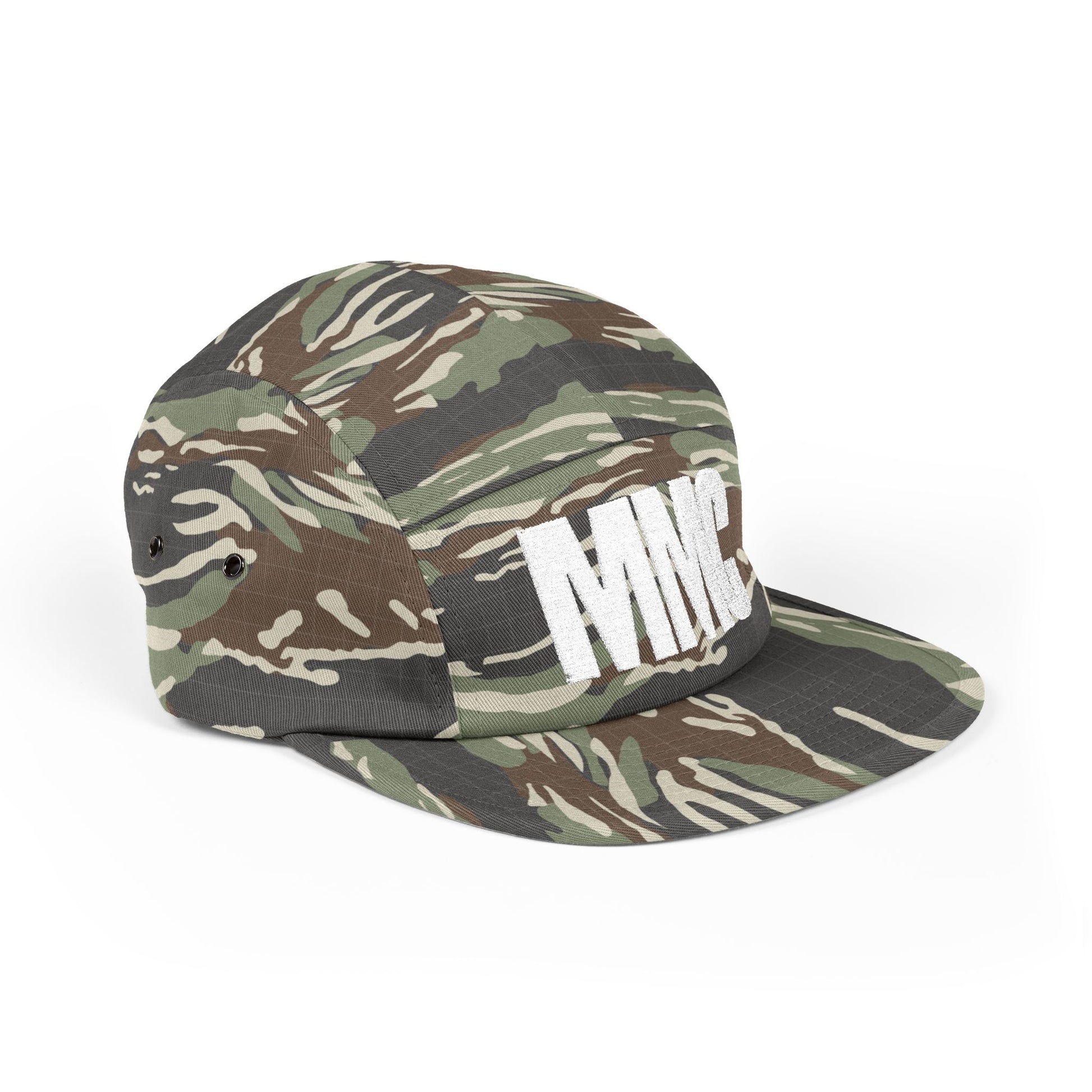 Embroidered 5-Panel Cap — MMC Front Logo & Script Back - Memento Mori Clothing