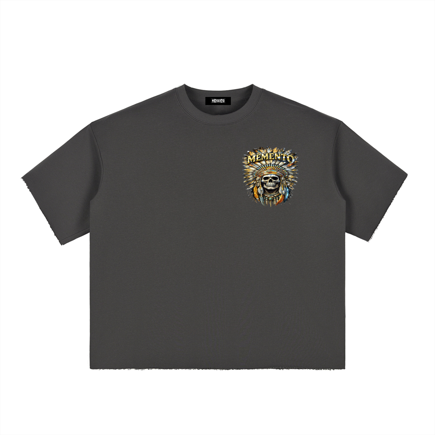 Gold Chief Boxy Half-Sleeve Raw-Edge T-Shirt - Memento Mori Clothing