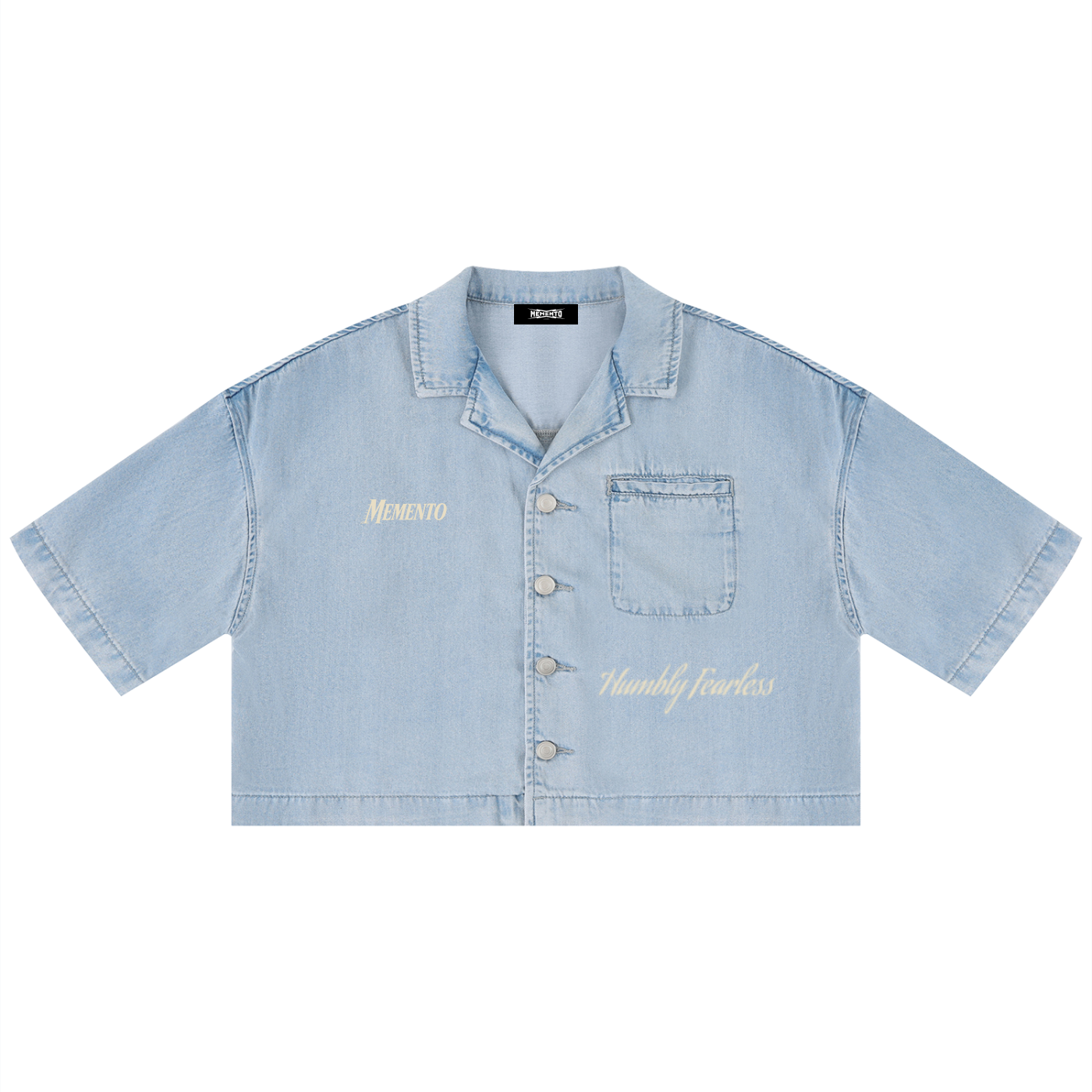 Women's Vintage Wash Boxy Cropped Shirt - Memento Mori Clothing