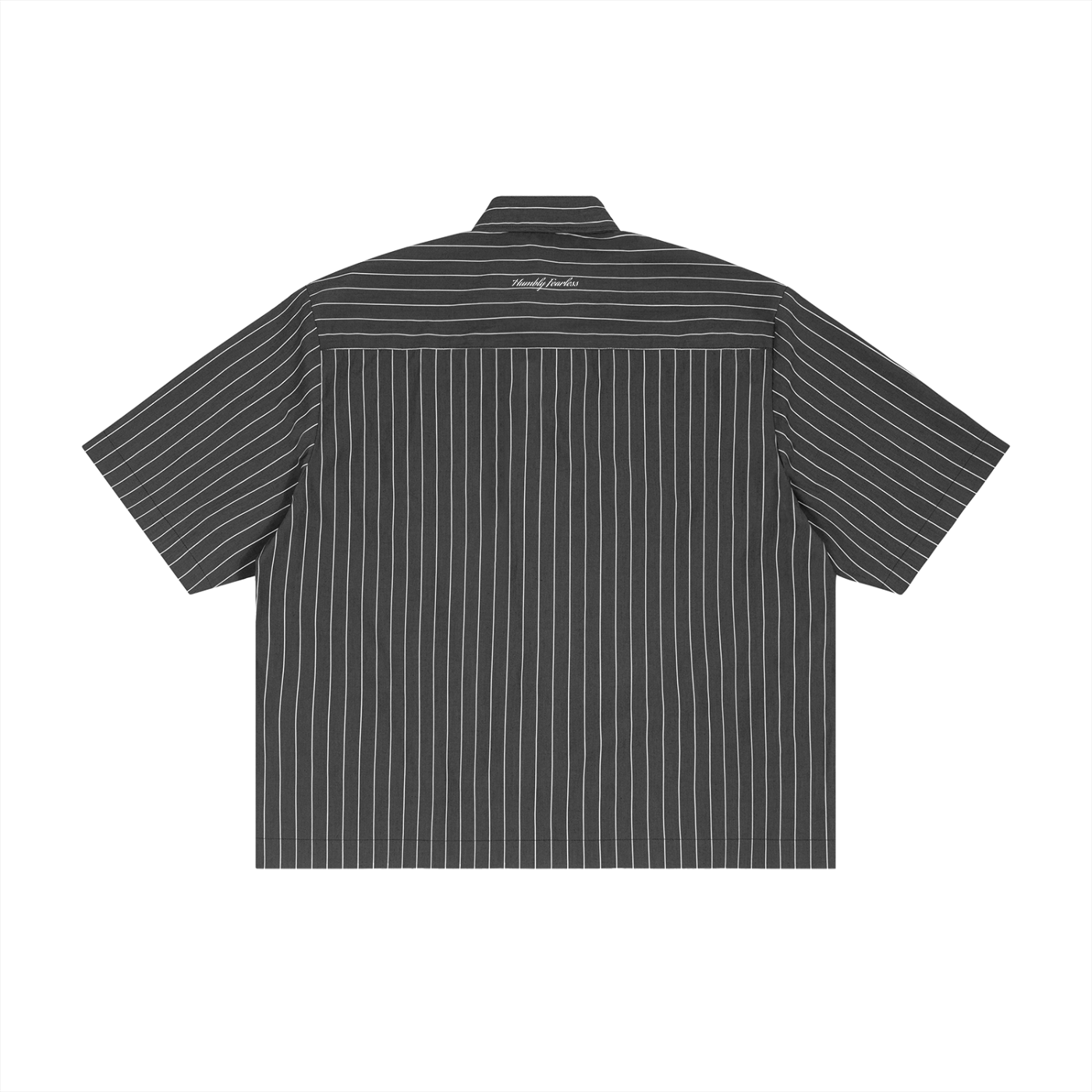 Unisex Striped Boxy Button-Up Shirt - Memento Mori Clothing