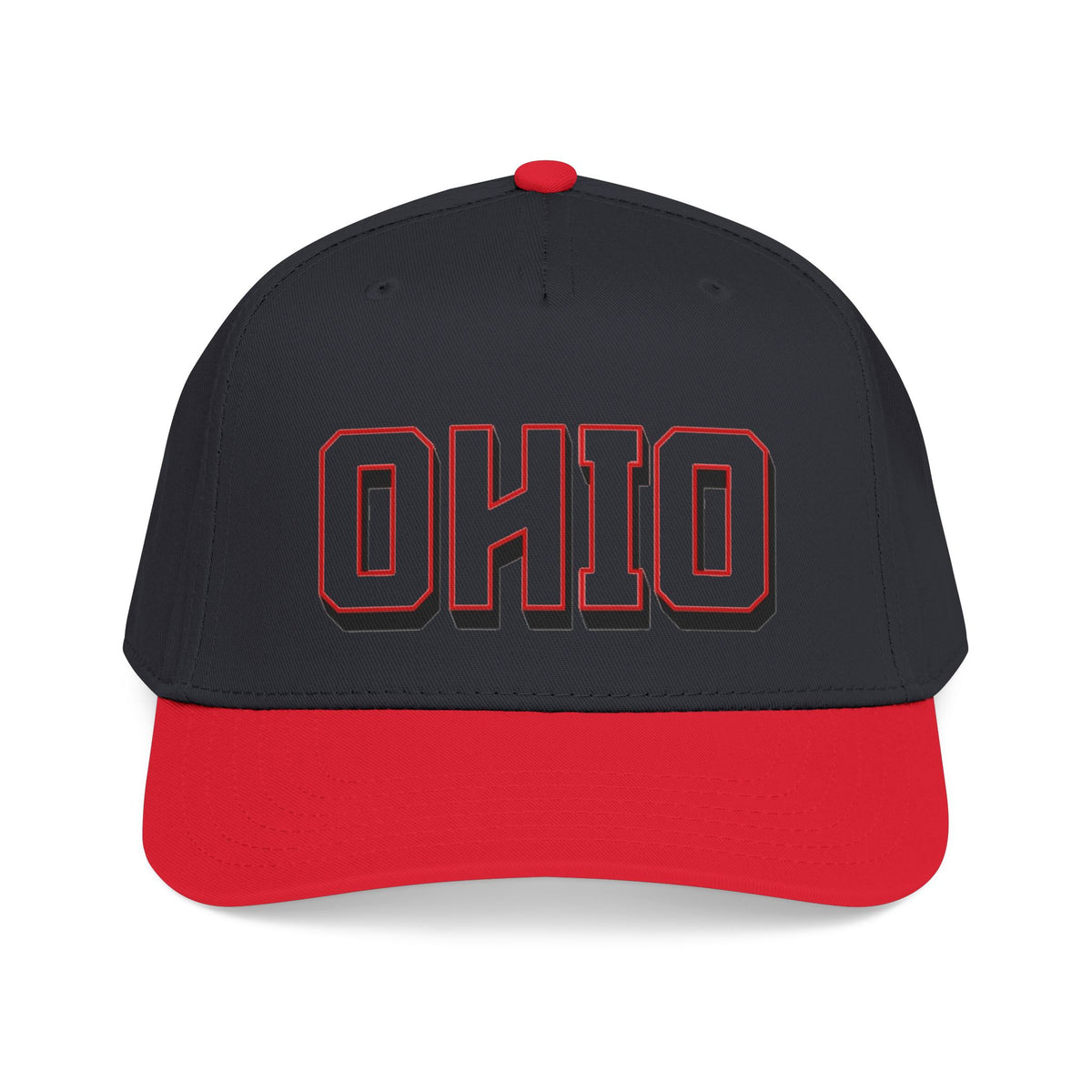 Ohio Embroidered Baseball Cap - Retro Chunky Lettering Hat