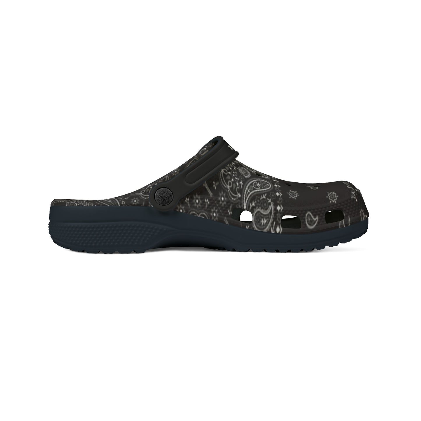 Black Paisley EVA Foam Rubber Shoes - Memento Mori Clothing