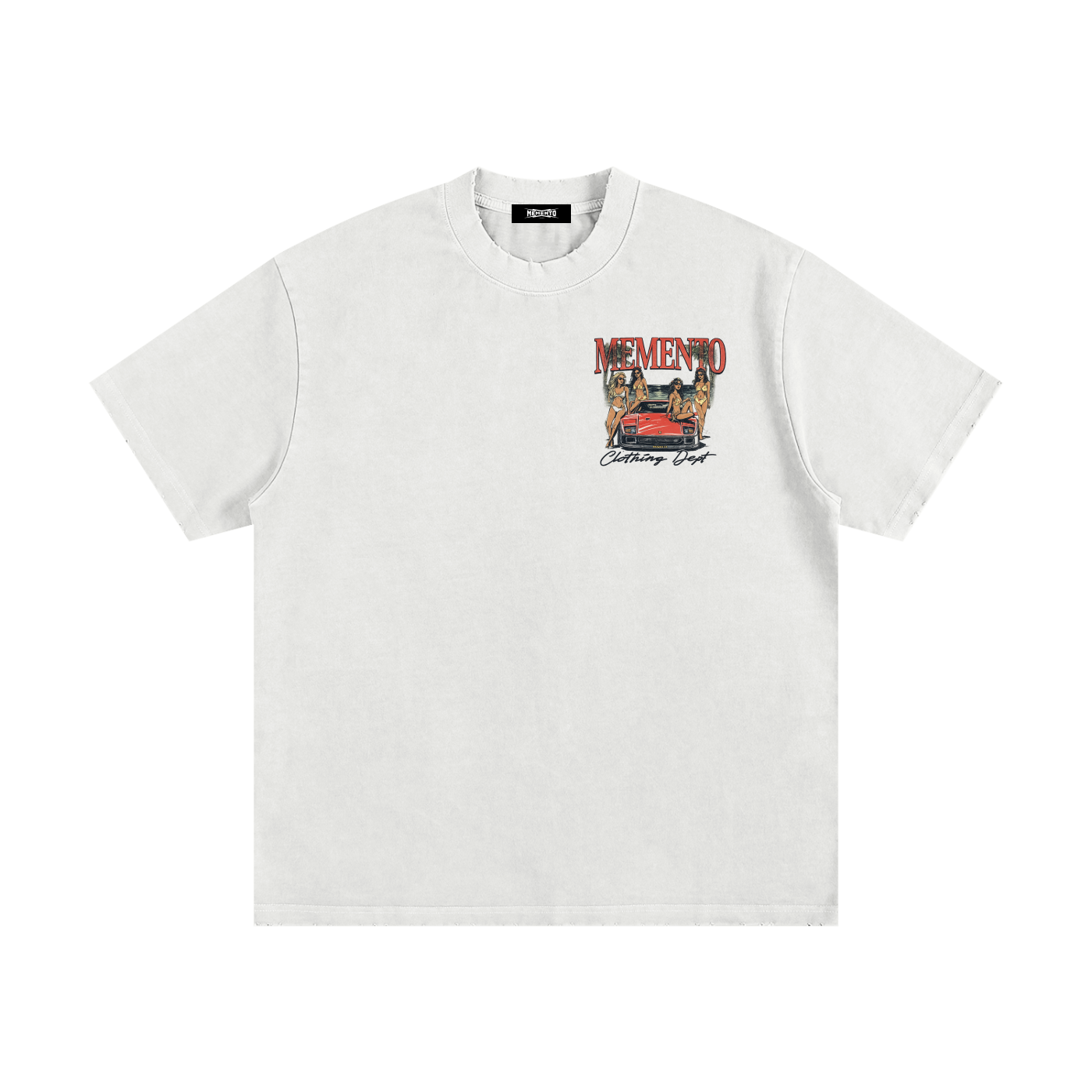 Cruisin’ Heavyweight Vintage Washed Frayed T-Shirt - Memento Mori Clothing