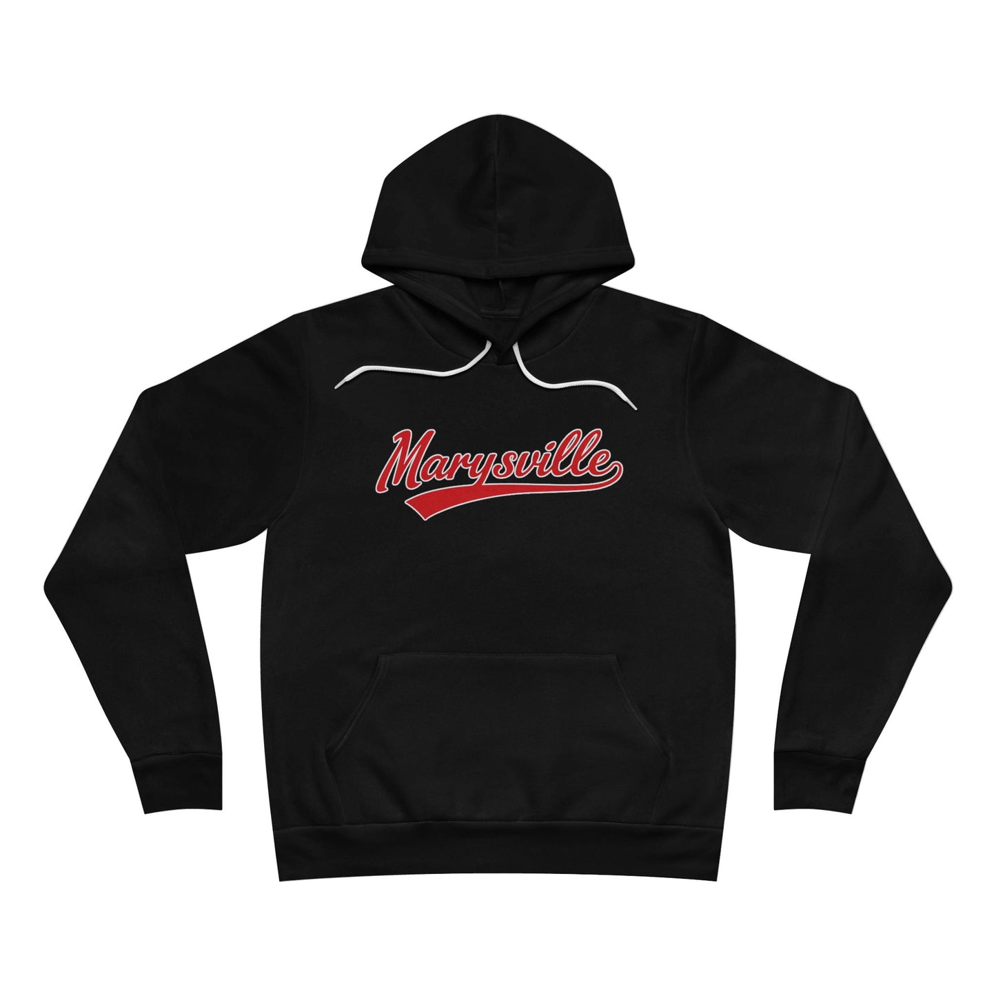 Marysville Script Hoodie — Retro Campus Pullover with Back 'M' Logo - Memento Mori Clothing