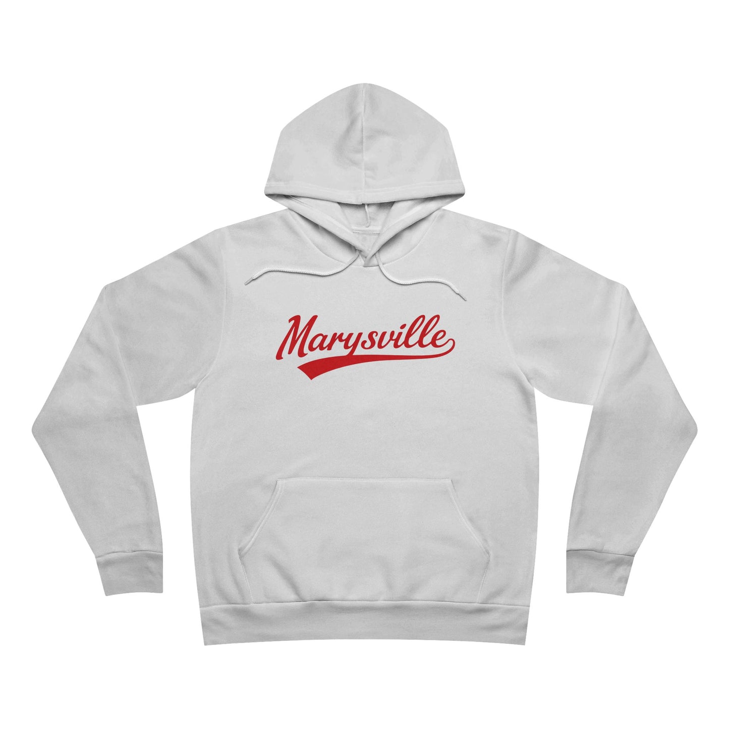Marysville Script Hoodie — Retro Campus Pullover with Back 'M' Logo - Memento Mori Clothing