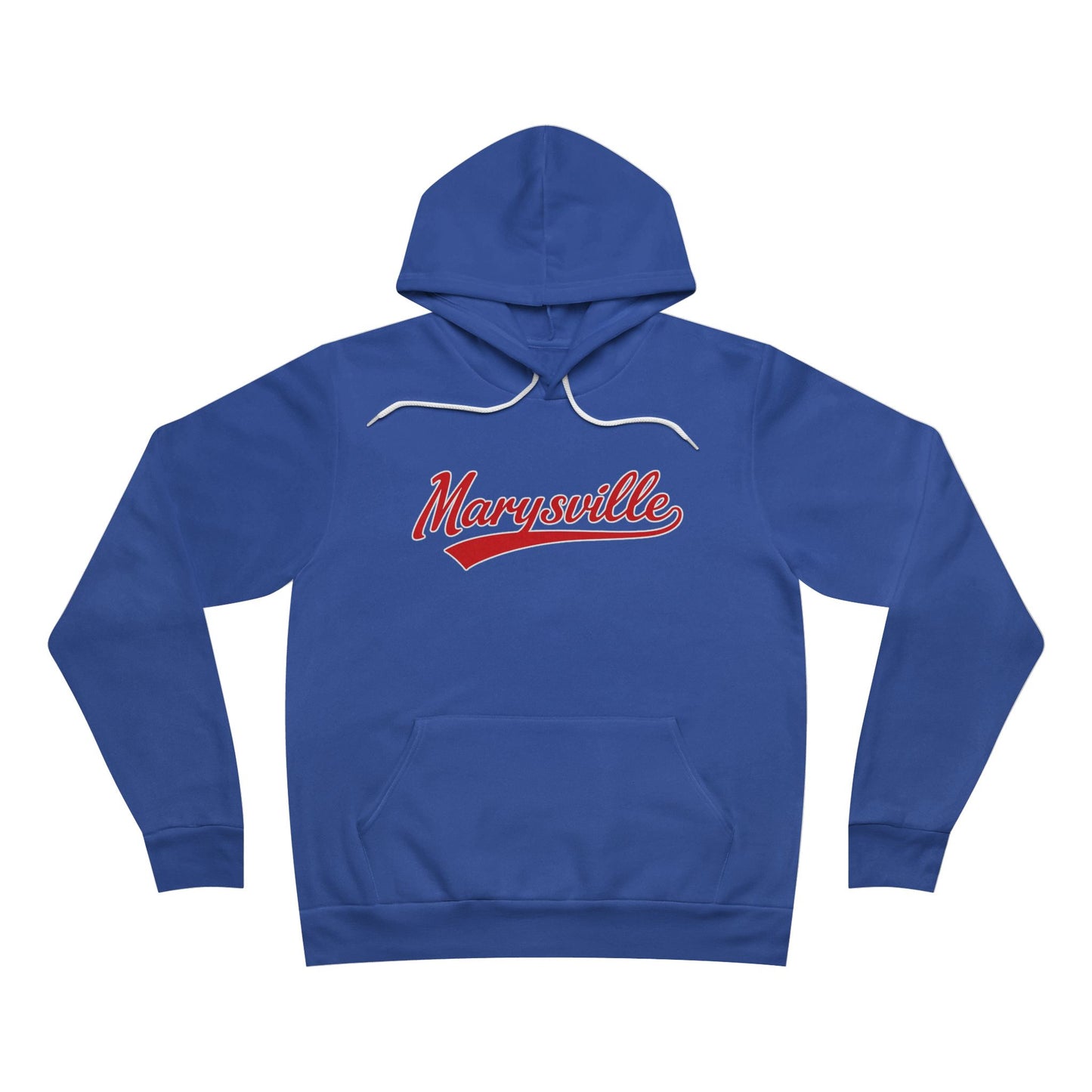 Marysville Script Hoodie — Retro Campus Pullover with Back 'M' Logo - Memento Mori Clothing
