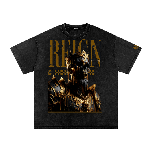 Reign Snow Washed Oversized Cotton T-Shirt - Memento Mori Clothing