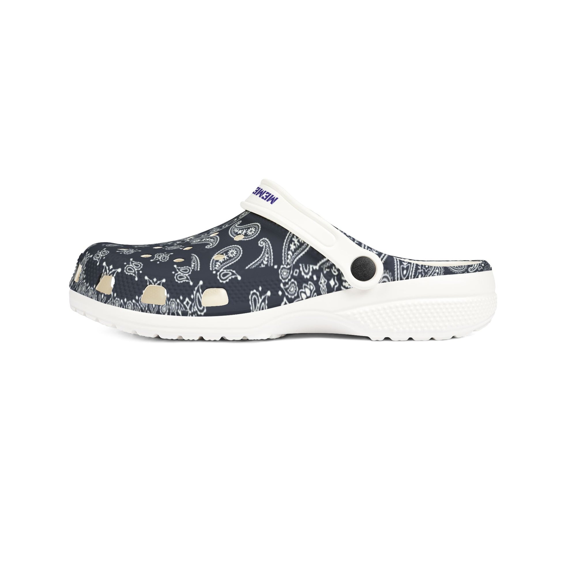 Blue Paisley EVA Foam Rubber Shoes - Memento Mori Clothing