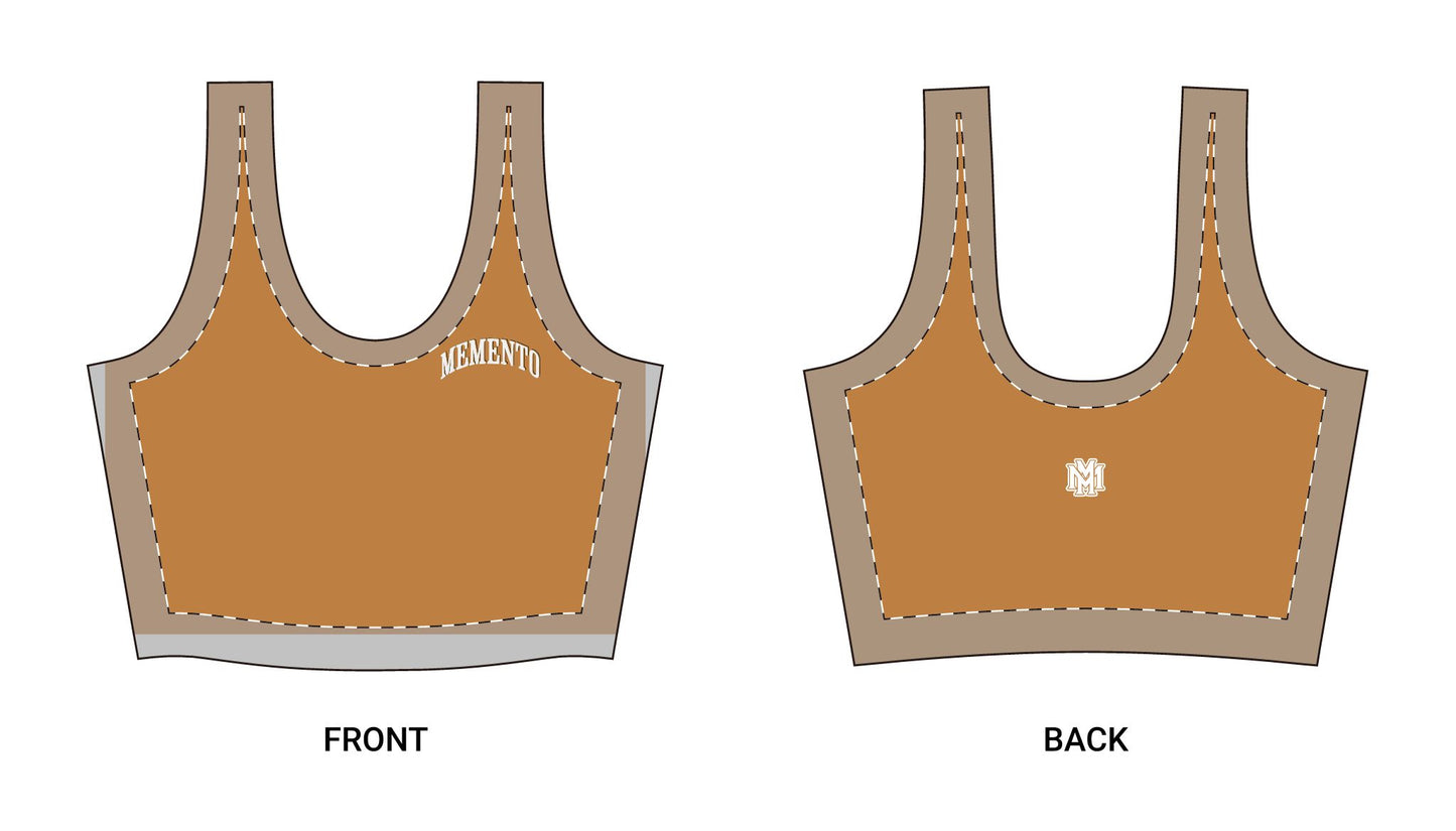 Memento (Tan) Stylish Polyester Sports Bra - Perfect for Fitness Enthusiasts - Memento Mori Clothing