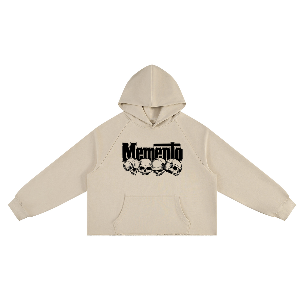 Skully Unisex Vintage Wash Raw Edge Boxy Hoodie