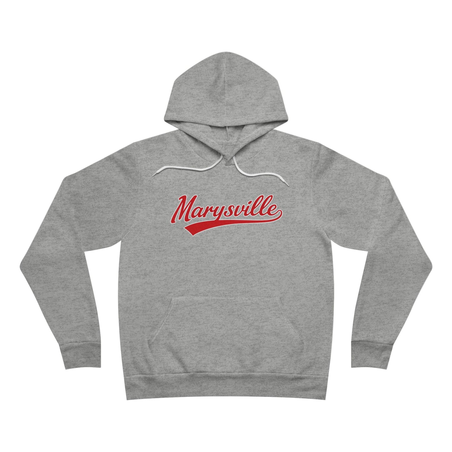 Marysville Script Hoodie — Retro Campus Pullover with Back 'M' Logo - Memento Mori Clothing