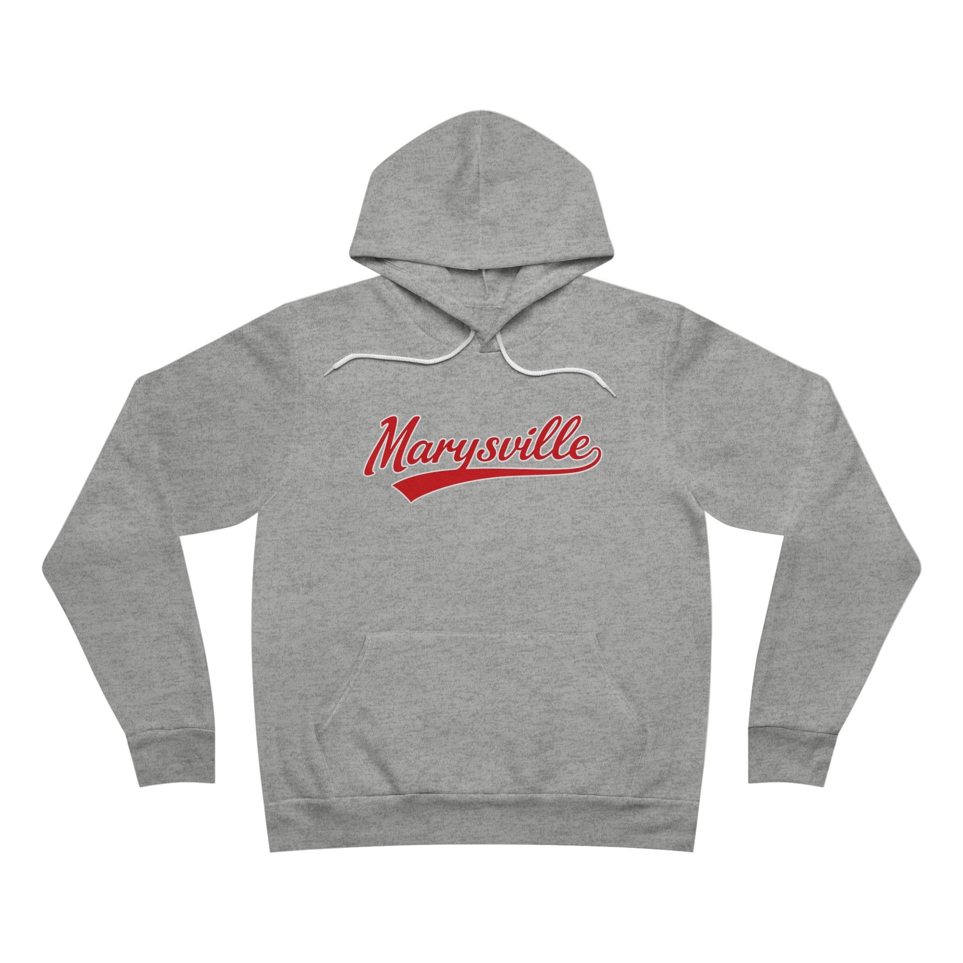 Marysville Script Hoodie — Retro Campus Pullover with Back 'M' Logo - Memento Mori Clothing
