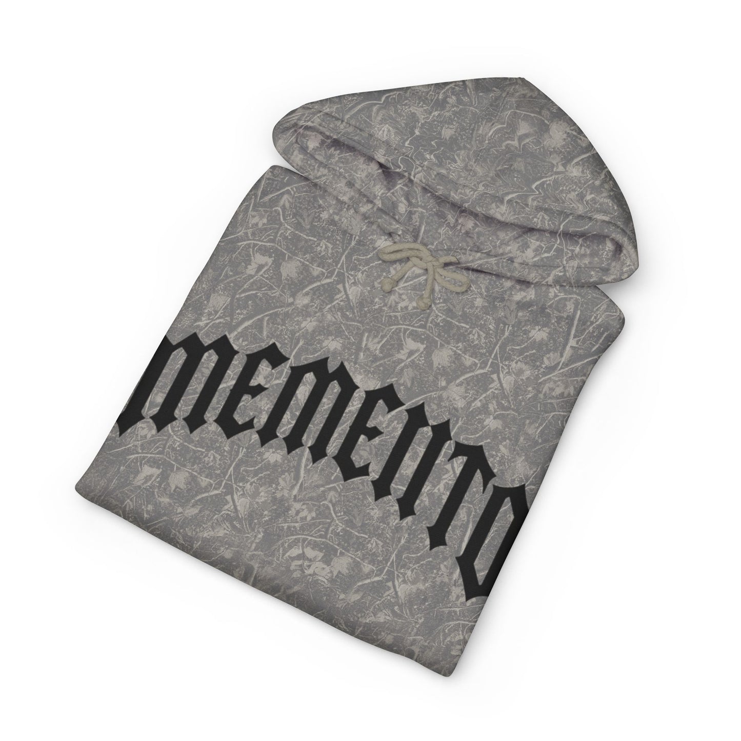 Memento Hoodie — Gothic Lettering Washed Pullover