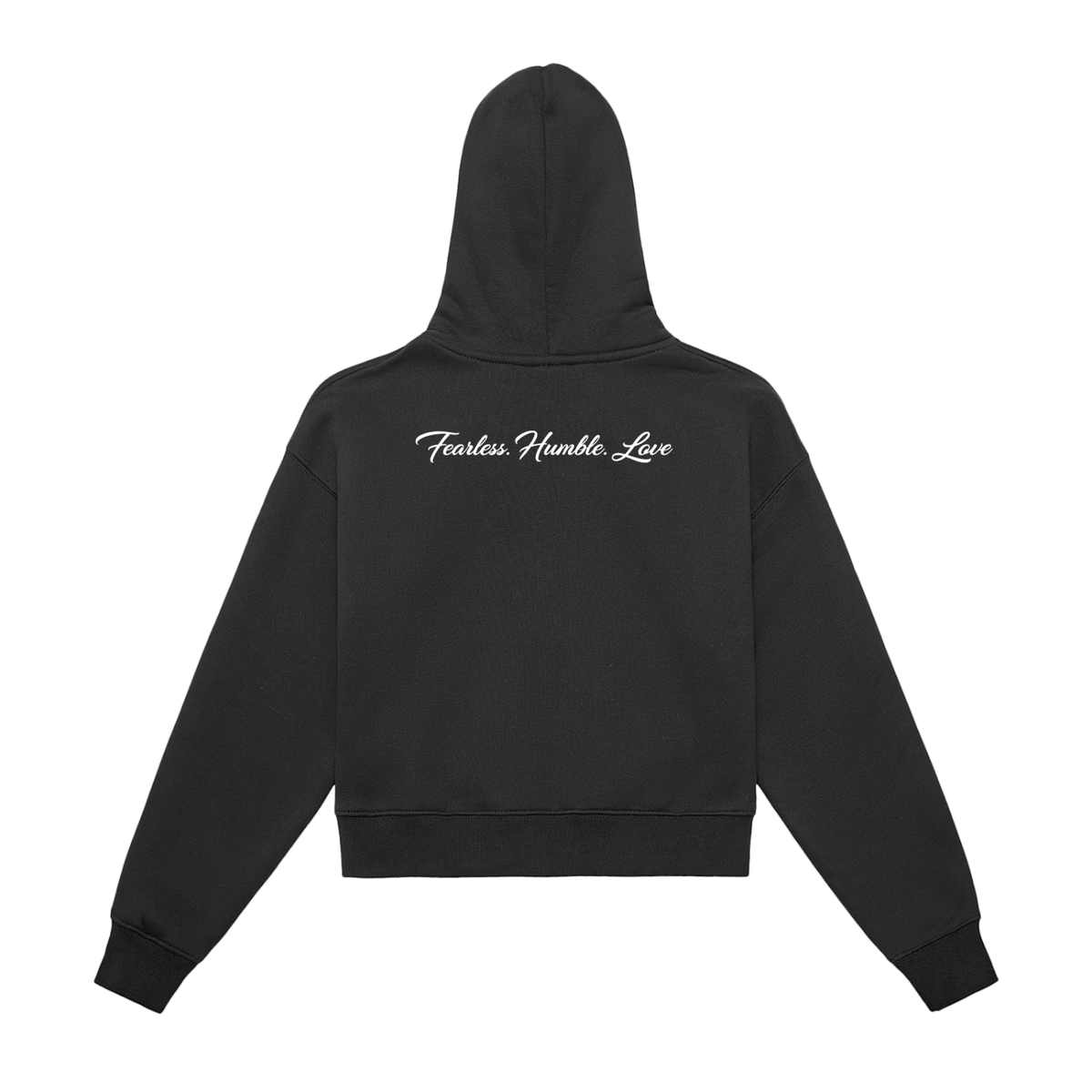 Fleeced Zip-Up Cropped Hoodie