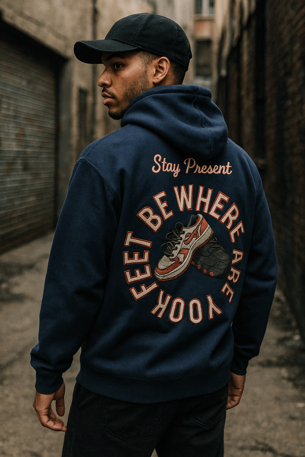 “Be Where Your Feet Are” Fleeced Hoodie - Memento Mori Clothing