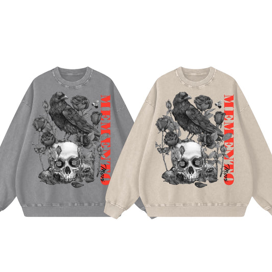 Mori Acid Wash Oversize Sweatshirt - 360 GSM - Memento Mori Clothing