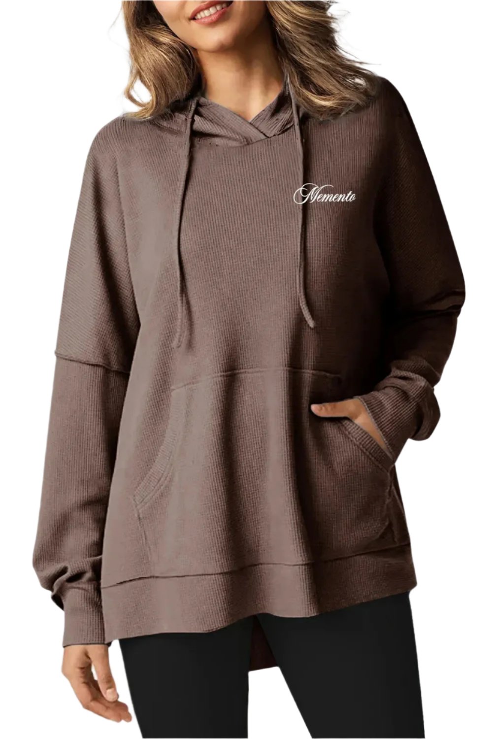 Women's Knit Fleece Lined High/Low Oversized Hoodie - Memento Mori Clothing