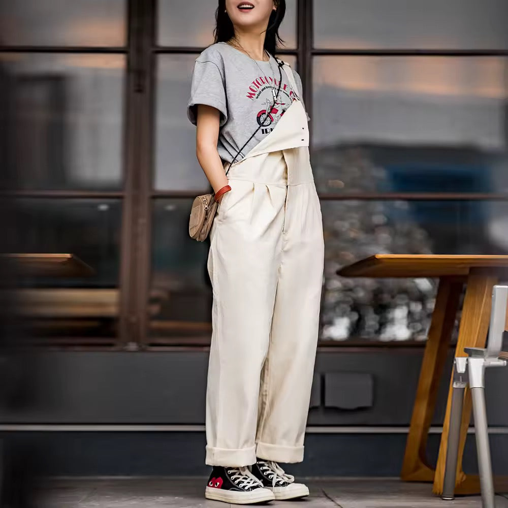 Women’s Vintage Suspenders Loose Fit - Memento Mori Clothing