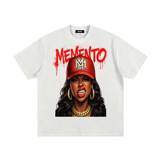 Gangsta Grillz Heavyweight Vintage Washed Frayed T-Shirt - Memento Mori Clothing