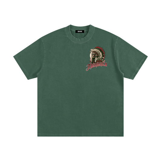 Chief Memento Heavyweight Vintage Washed Frayed T-Shirt - Memento Mori Clothing