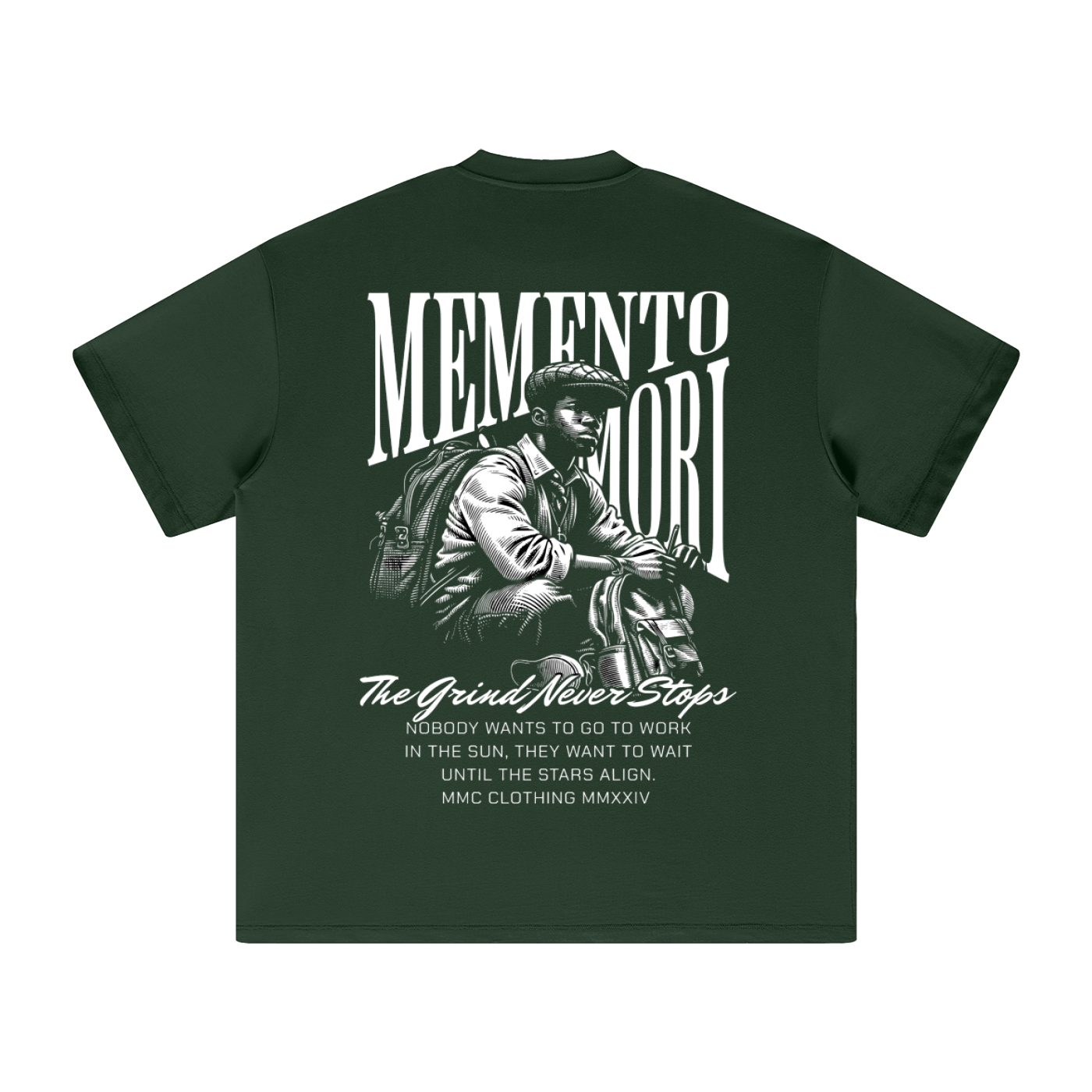 Grind Never Stops Heavyweight T-Shirt - Memento Mori Clothing
