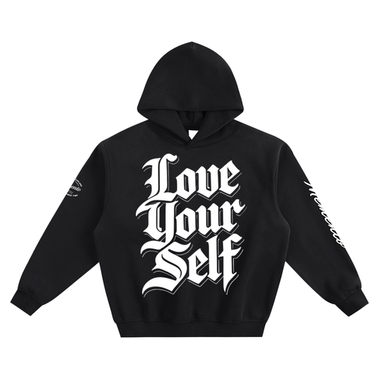 LOVE YOURSELF Fleeced Boxy Hoodie - Memento Mori Clothing