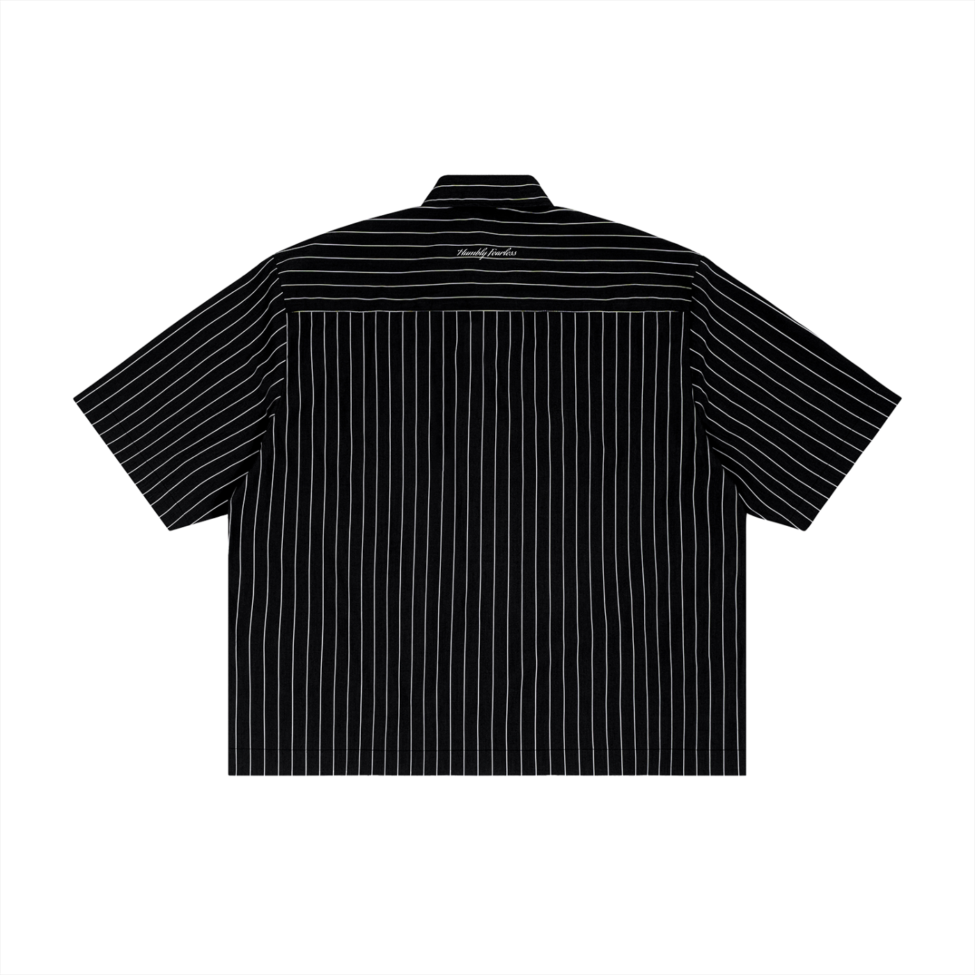 Unisex Striped Boxy Button-Up Shirt - Memento Mori Clothing