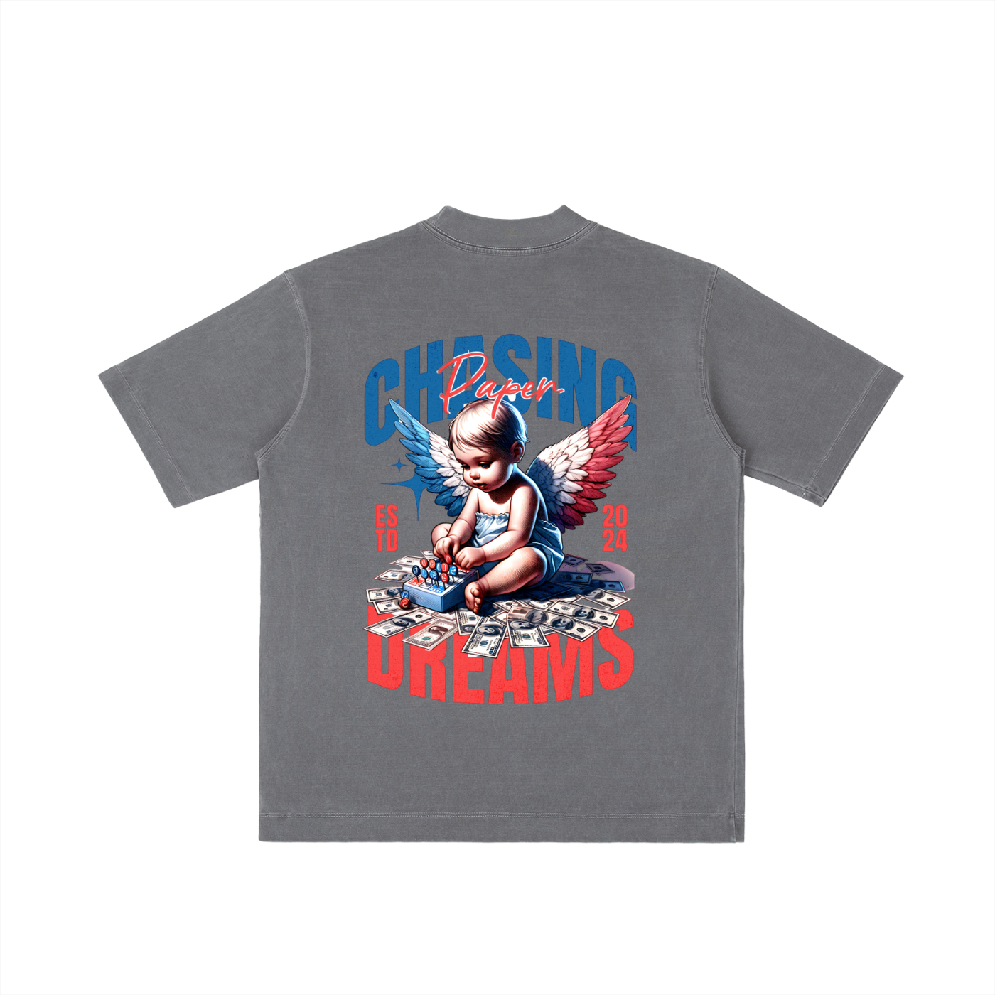 Paper Chasing Vintage Wash Drop Shoulder T-shirt - Memento Mori Clothing