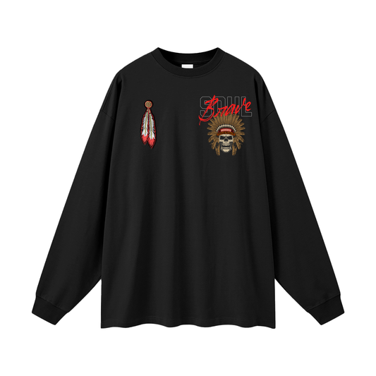 Brave Soul Oversized Unisex Long Sleeve T-Shirt - Memento Mori Clothing
