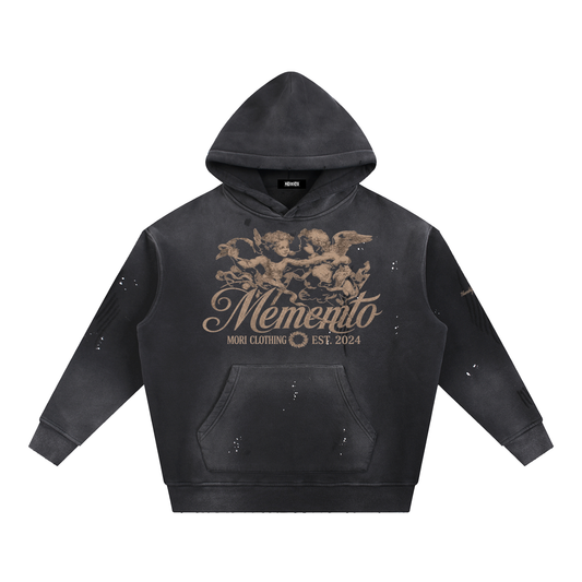Angels Vintage Washed Frayed Fleece Hoodie