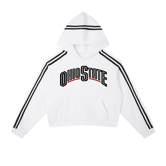 Women's Contrast Side Stripe Cropped Hoodie