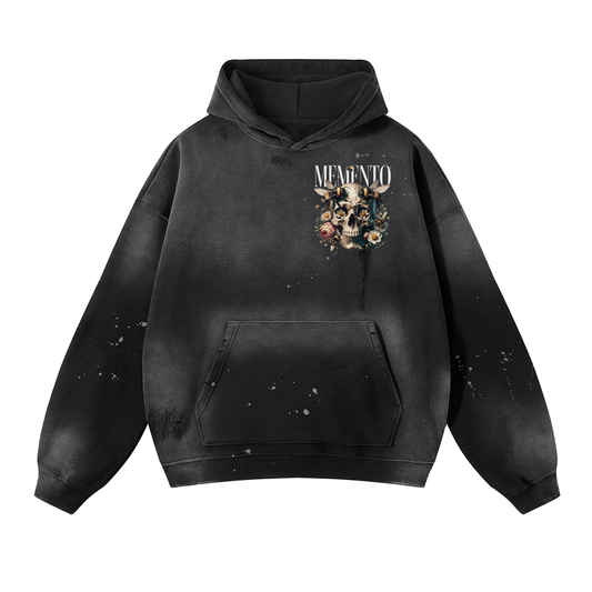 Beautiful Life Vintage Wash Frayed Fleece Hoodie - 360 GSM - Memento Mori Clothing
