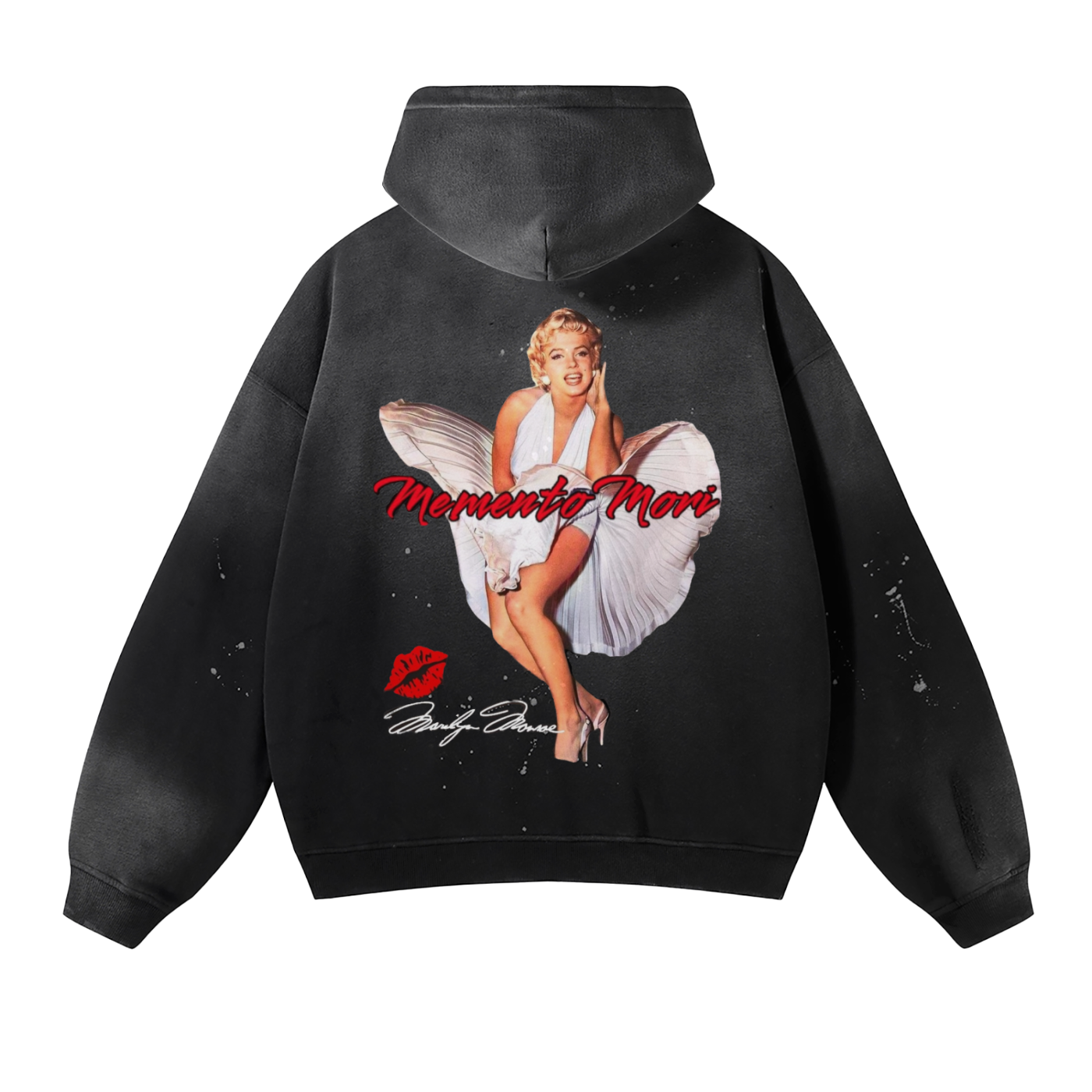 Marilyn Monroe Vintage Wash Frayed Fleece Hoodie - 360 GSM - Memento Mori Clothing