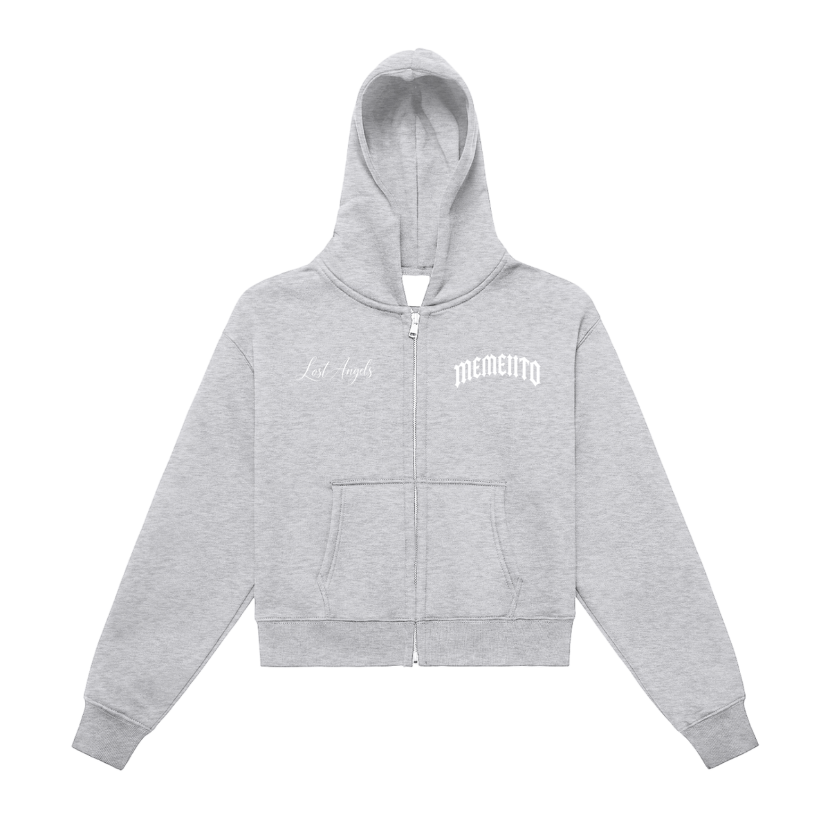 Fleeced Zip-Up Cropped Hoodie