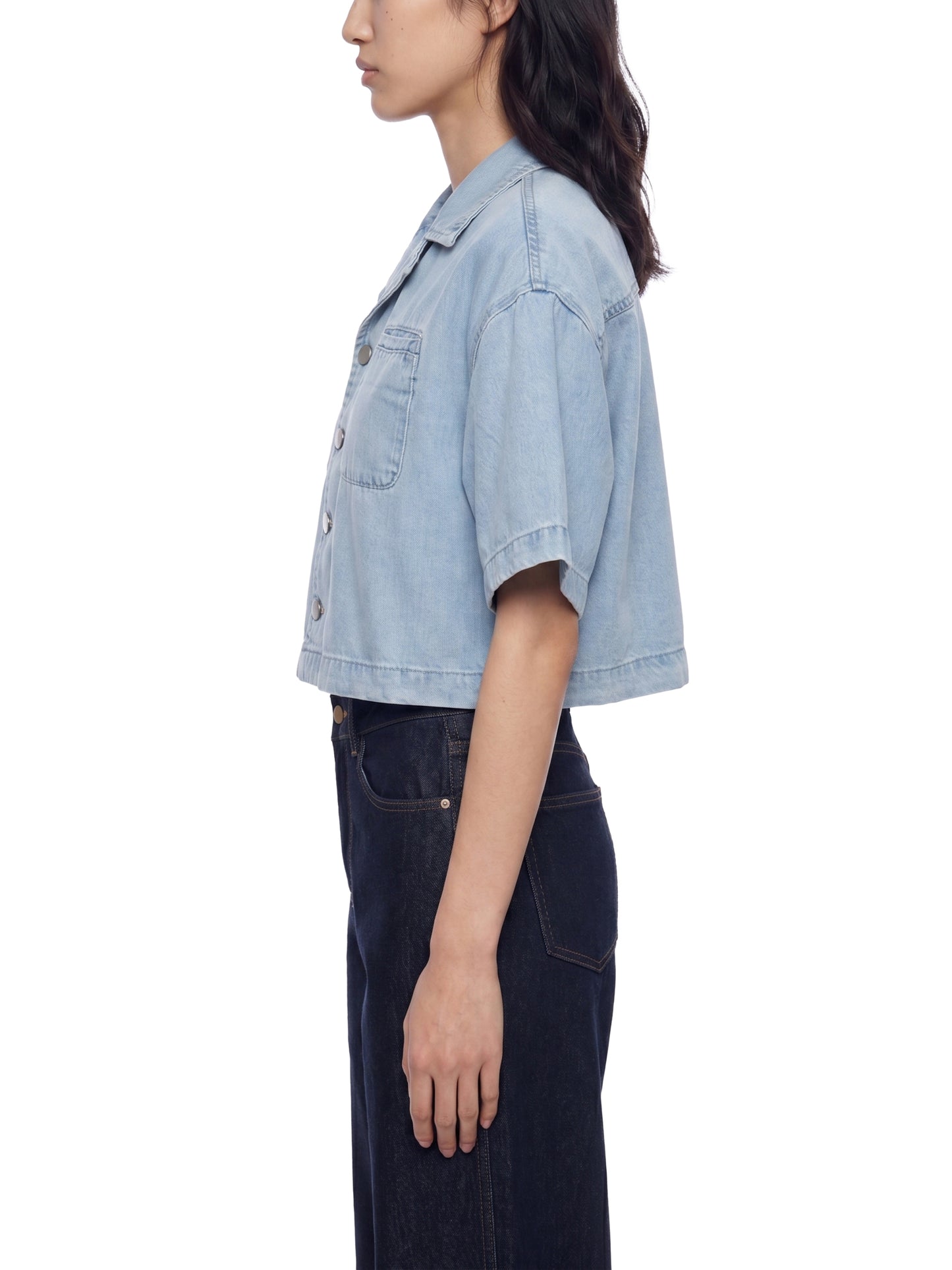 Women's Vintage Wash Boxy Cropped Shirt - Memento Mori Clothing